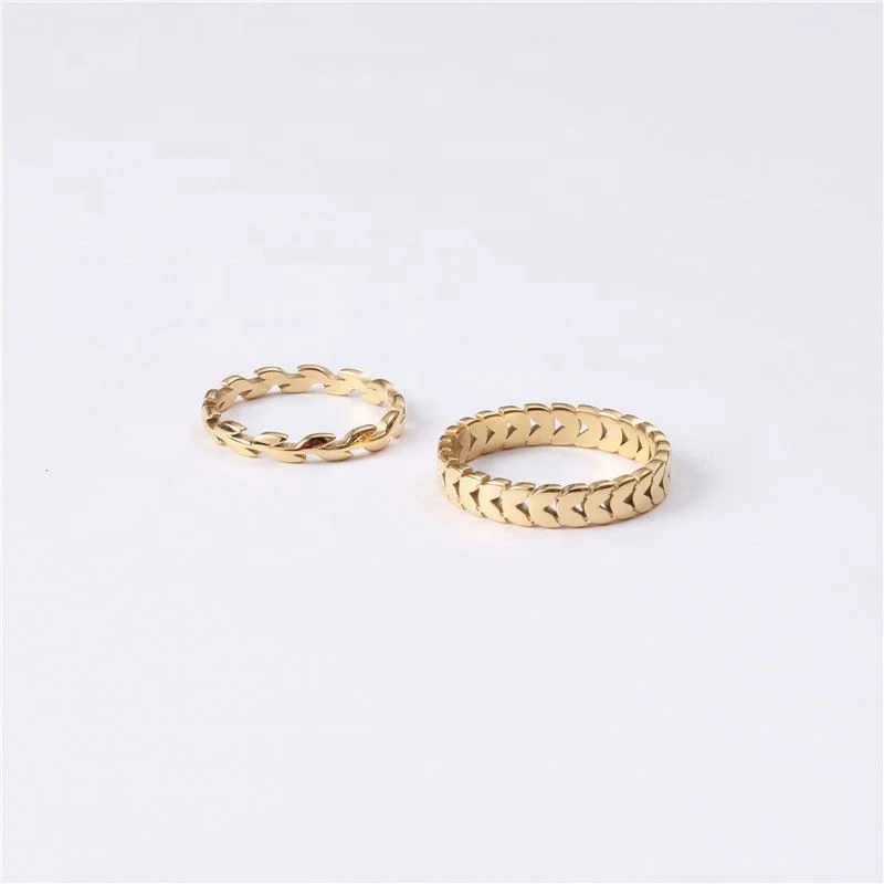 18K Plain Gold Hollow Olive Leaf Rings Stainless Steel Trendy Simple Gold Plated Jewelry
18K Plain Gold Hollow Olive Leaf Rings Stainless Steel Trendy Simple Gold Plated Jewelry