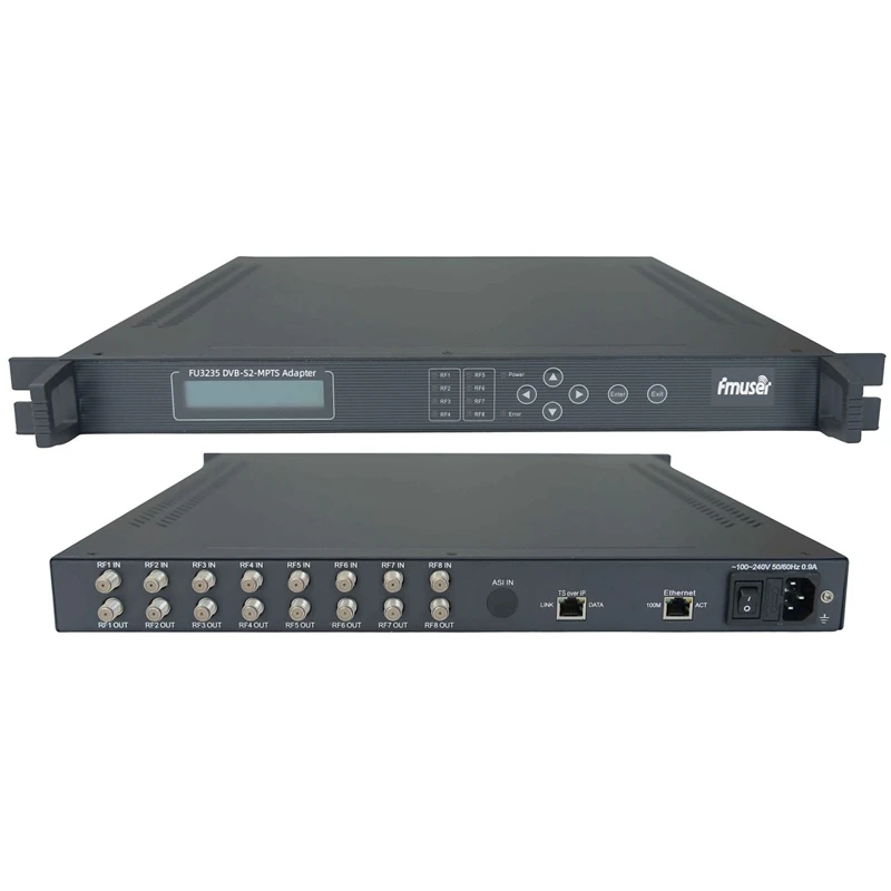 FU3235 8*DVB-S/S2 to IP IRD SPTS IP Gateway Satellite Receiver(8 RF In, 64 SPTS/IP/UDP/Multicast/Gigabit Out)
FU3235 8*DVB-S/S2 to IP IRD SPTS IP Gateway Satellite Receiver(8 RF In, 64 SPTS/IP/UDP/Multicast/Gigabit Out)