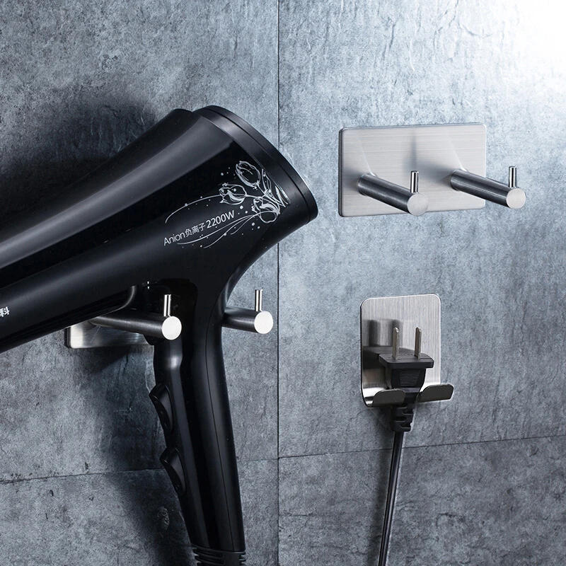 New Design 304 Stainless Steel Hair Dryer Holder Adhesive Bathroom Wall Mounted Hair Dryer Holder, Natural or black
New Design 304 Stainless Steel Hair Dryer Holder Adhesive Bathroom Wall Mounted Hair Dryer Holder, Natural or black