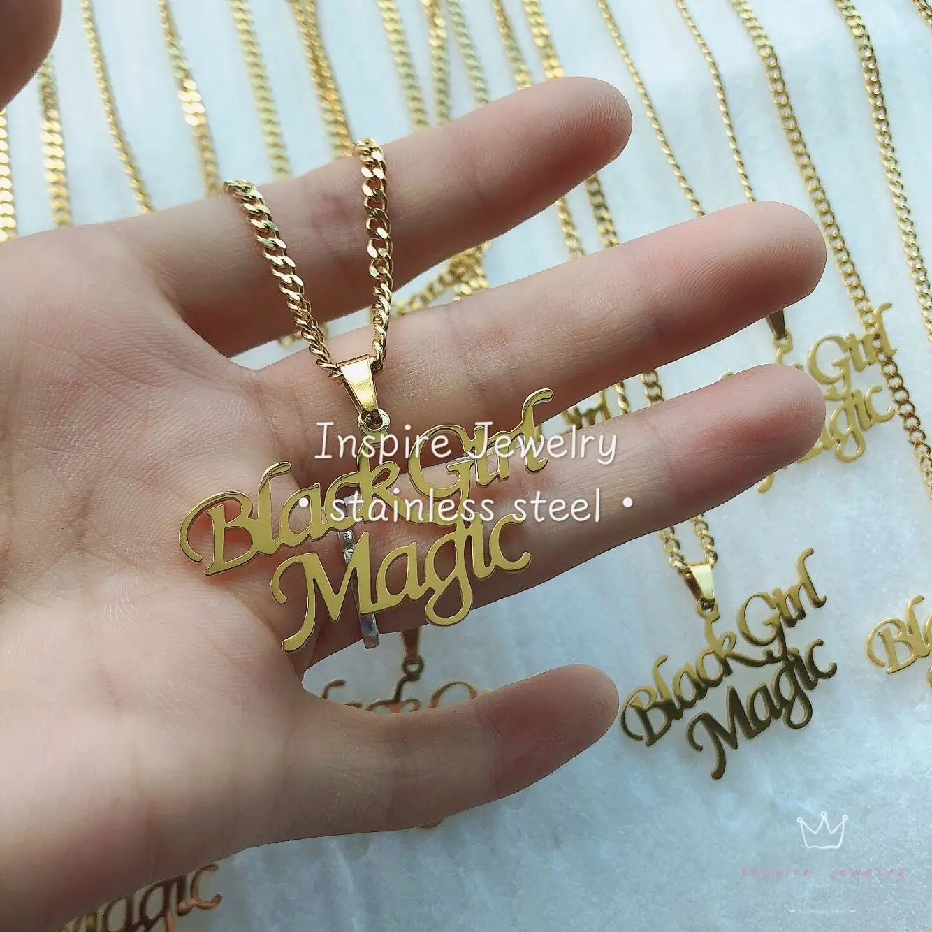 Inspire stainless steel jewelry Black girl magic necklace Revolution Movement Freedom Civil Rights Justice Women gift, Silver,gold,rose gold,black and so on
Inspire stainless steel jewelry Black girl magic necklace Revolution Movement Freedom Civil Rights Justice Women gift, Silver,gold,rose gold,black and so on