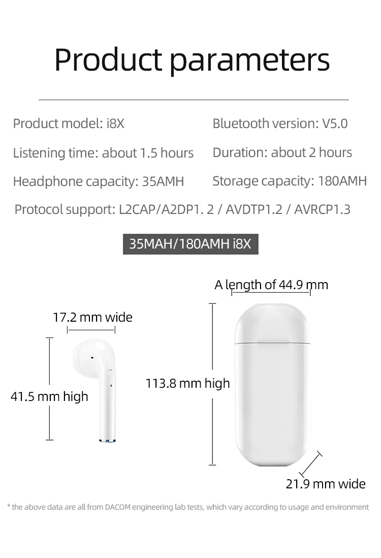 Bluetooth Earbuds earphones V5.0 KY06 in-Ear Earphones with Premium Sound and Deep Bass Smart Touch Control Built-in Mic - ANKUX.COM