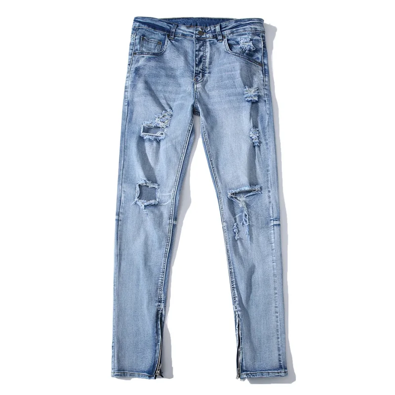 Wholesale Stretch Pants Washed Jeans 9-point Pants Casual Pencil Pants Mens Denim Jeans 9978 Men Slim Fit Custom Light Blue
Wholesale Stretch Pants Washed Jeans 9-point Pants Casual Pencil Pants Mens Denim Jeans 9978 Men Slim Fit Custom Light Blue