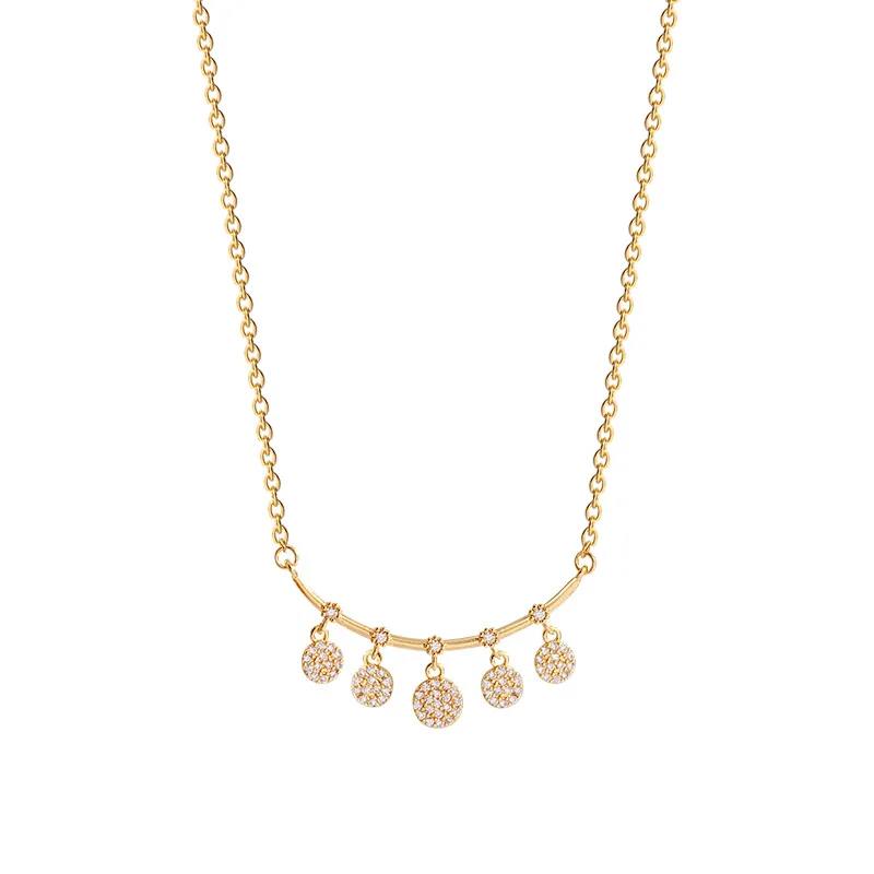 Korean style zircon geometric round pendant necklace micro insert jewellery gold plated stainless steel necklace
Korean style zircon geometric round pendant necklace micro insert jewellery gold plated stainless steel necklace