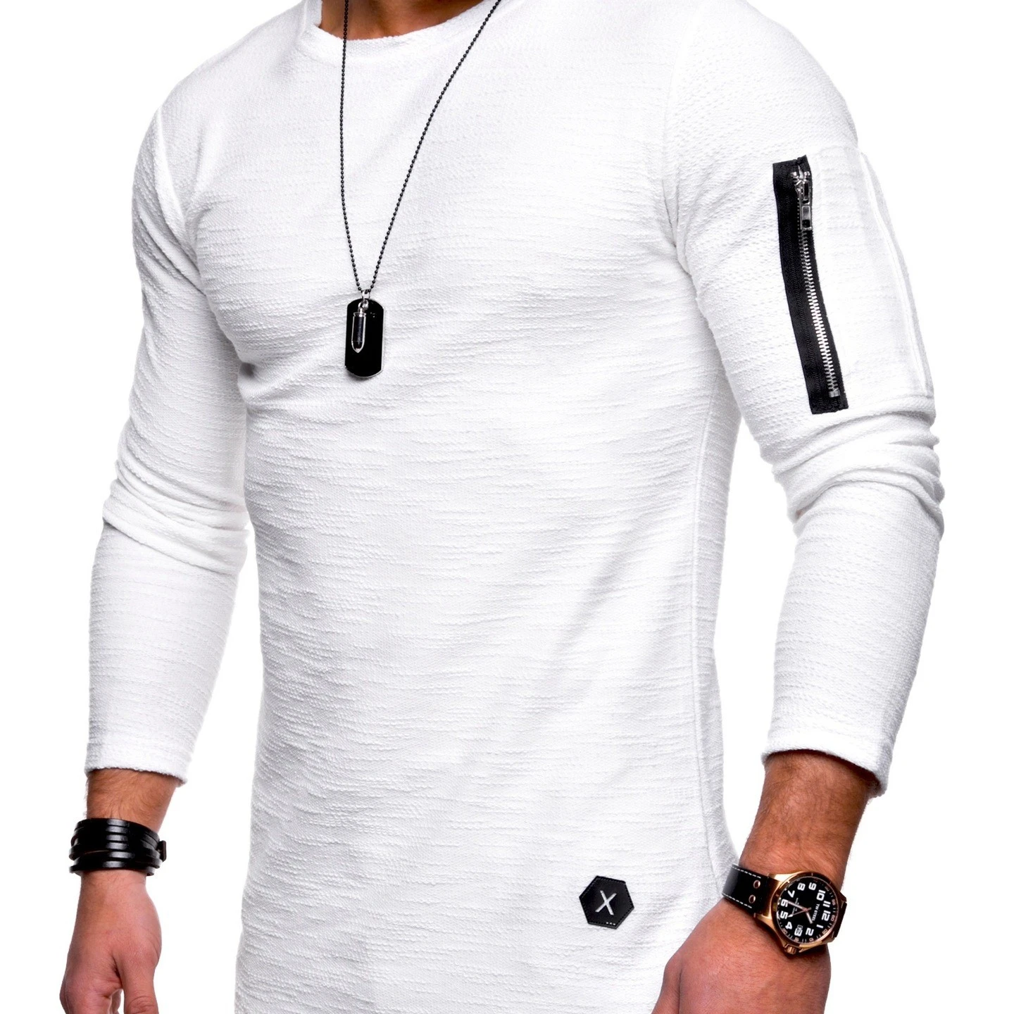 Solid Color Pullover Long Sleeve Round Neck Casual Striped T Shirt men casual t shirt
Solid Color Pullover Long Sleeve Round Neck Casual Striped T Shirt men casual t shirt