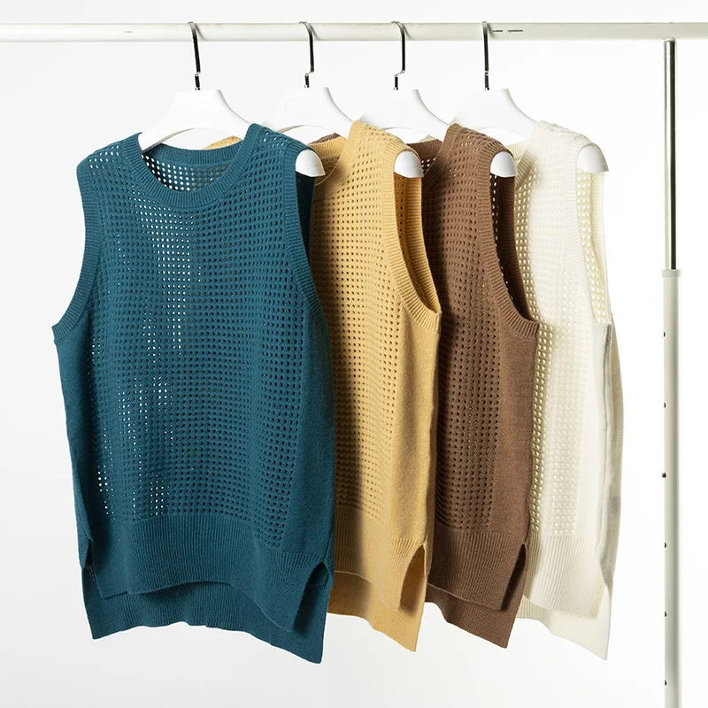 Australia 100% Wool Hollow top Waffle Knitted Vest women Loose Large Size solid color Ladies sweater Vest
Australia 100% Wool Hollow top Waffle Knitted Vest women Loose Large Size solid color Ladies sweater Vest