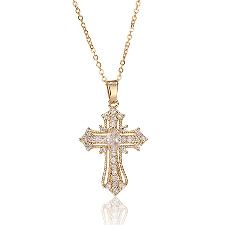 SC Wholesale Fashion Gold Plated Necklace Colorful Diamond Zircon Cross Pendant Necklace For Women Jewelry
SC Wholesale Fashion Gold Plated Necklace Colorful Diamond Zircon Cross Pendant Necklace For Women Jewelry