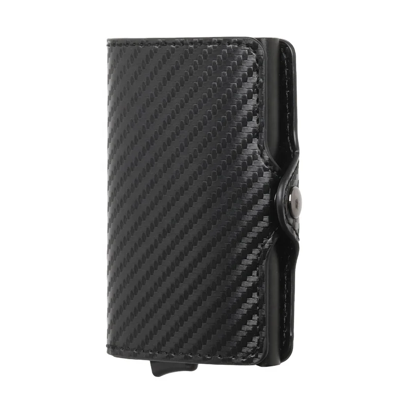Carbon Fiber leather pop up RFID wallet with patent aluminum case slim leather business credit card holder for men
Carbon Fiber leather pop up RFID wallet with patent aluminum case slim leather business credit card holder for men