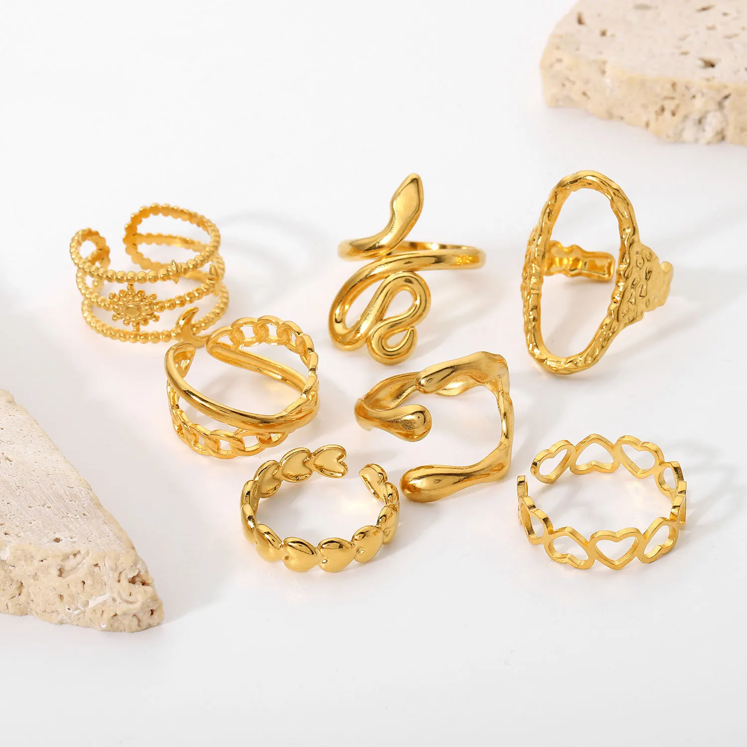 Fashion Geometric Chain Cross Opening Ring Ladies 18K Gold Plated Stainless Steel Ring
Fashion Geometric Chain Cross Opening Ring Ladies 18K Gold Plated Stainless Steel Ring