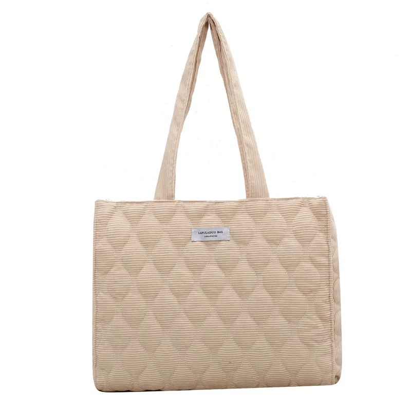 Hot Selling Sewing Thread Stripes Design Corduroy Fabric Tote Hand Bags Large Shoulder Shopping Bag For Women
Hot Selling Sewing Thread Stripes Design Corduroy Fabric Tote Hand Bags Large Shoulder Shopping Bag For Women