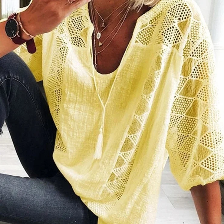 Wholesale Lace Patchwork U Neck Woman Loose Top,Plus Size Solid Three Quarter Sleeve T Shirt, Picture
Wholesale Lace Patchwork U Neck Woman Loose Top,Plus Size Solid Three Quarter Sleeve T Shirt, Picture