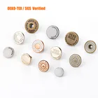 Oeko-Tex pass custom made fancy metal shank button 65 brass high quality jeans button for denim