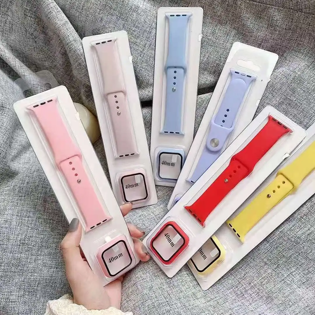 Silicone band with case for apple watch cover 44mm 40mm 42mm 38mm iwatch strap with frame Retail box packaging, Optional
Silicone band with case for apple watch cover 44mm 40mm 42mm 38mm iwatch strap with frame Retail box packaging, Optional