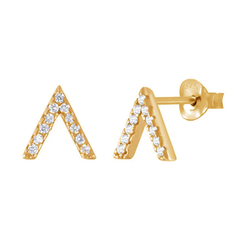 New Arrival 18k gold plated Exquisite Stereoscopic V Model Stud Earrings For Women 925 Sterling Silver Crystal Earrings Jewelry
New Arrival 18k gold plated Exquisite Stereoscopic V Model Stud Earrings For Women 925 Sterling Silver Crystal Earrings Jewelry