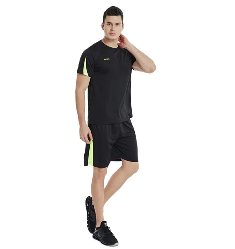Men's fitness wear summer thin section gym running training loose clothing breathable sports suit, Custom color 
Men's fitness wear summer thin section gym running training loose clothing breathable sports suit, Custom color