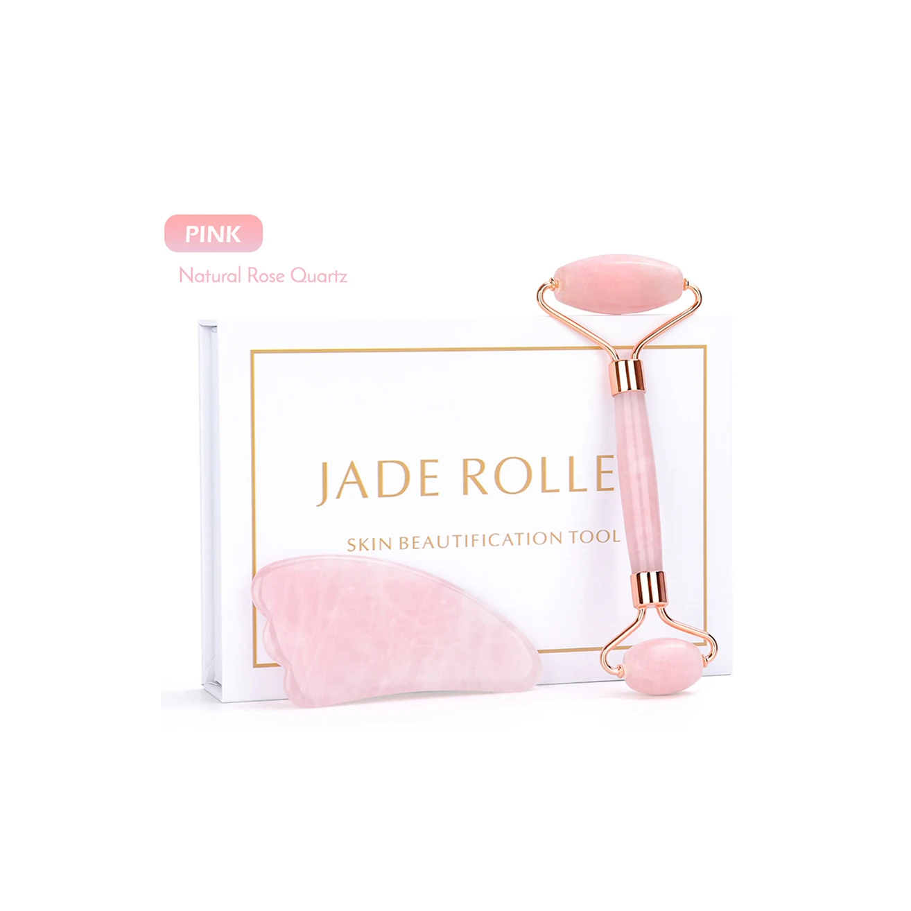 100% Natural Rose Jade Roller Facial Massage Beauty Machine Tools Jade Roller Gua Sha Set Jade Roller For Face, Pink/green
100% Natural Rose Jade Roller Facial Massage Beauty Machine Tools Jade Roller Gua Sha Set Jade Roller For Face, Pink/green