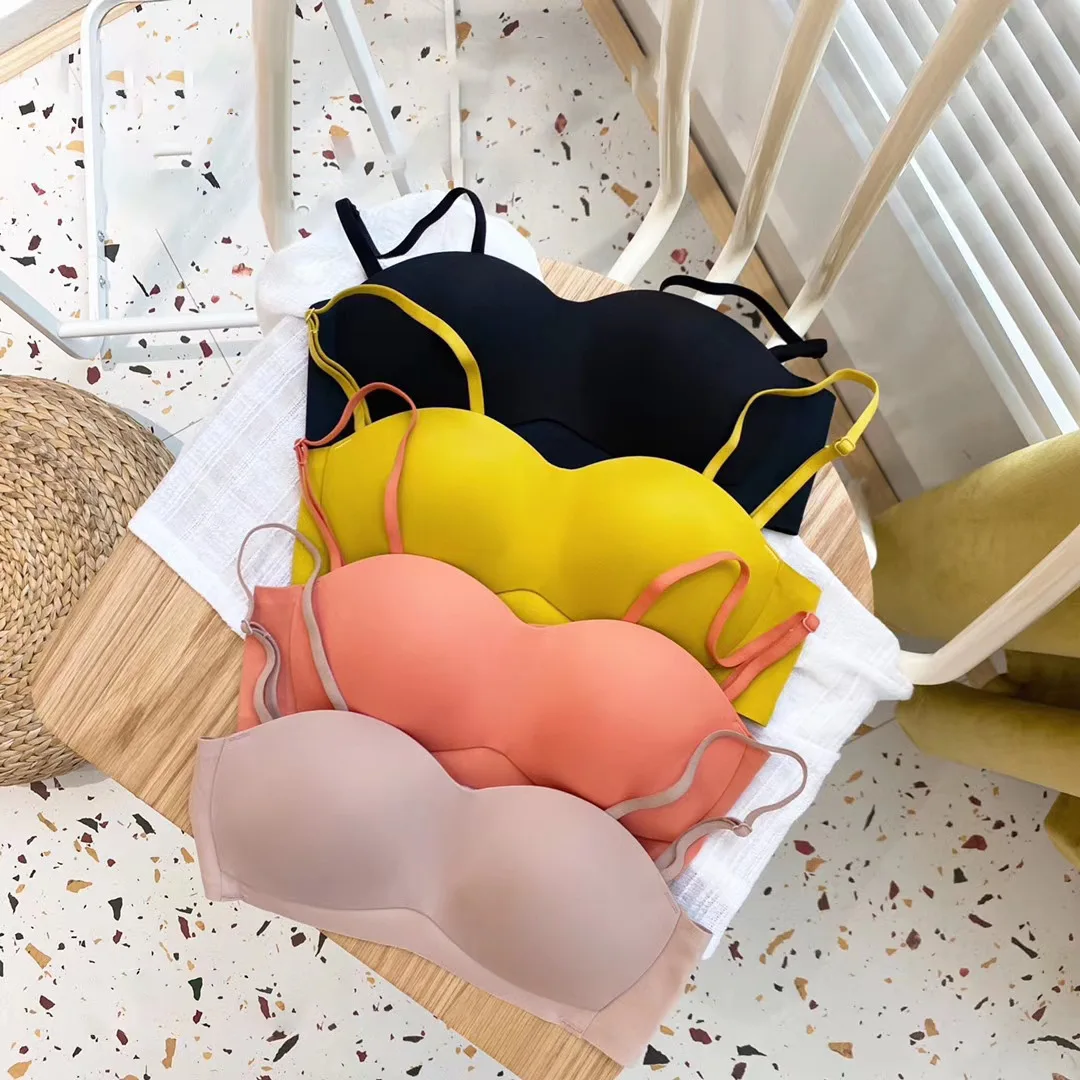 2020 new style comfortable candy color women wireless nylon seamless sleep bra, Black/pink/orange/yellow
2020 new style comfortable candy color women wireless nylon seamless sleep bra, Black/pink/orange/yellow