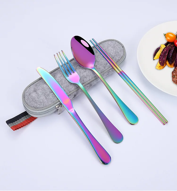 Wholesale Stainless Steel Gold Dinnerware Fork Knife Spoon Chopsticks Set Cutlery Set With Portable Case
Wholesale Stainless Steel Gold Dinnerware Fork Knife Spoon Chopsticks Set Cutlery Set With Portable Case