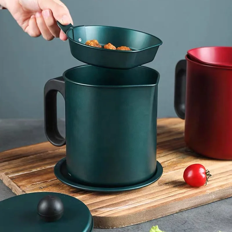 Oil Storage Tank Grease Filter Kitchen Gadget With Lid Stainless Steel 1.7L Large Capacity Bacon Grease Container with Strainer
Oil Storage Tank Grease Filter Kitchen Gadget With Lid Stainless Steel 1.7L Large Capacity Bacon Grease Container with Strainer
