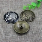 Wholesale custom antique Decorative Indian elders Coin Buttons screw conchos for wallet