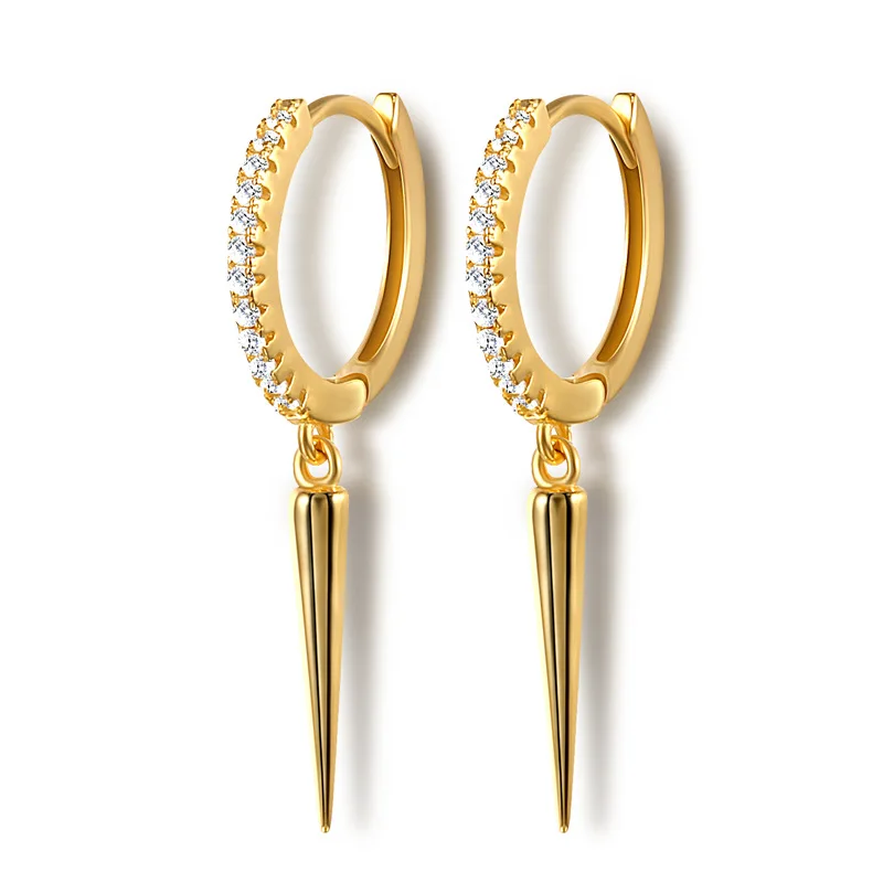Original s925 sterling silver stud earrings punk style geometric hoop earrings with spike
Original s925 sterling silver stud earrings punk style geometric hoop earrings with spike