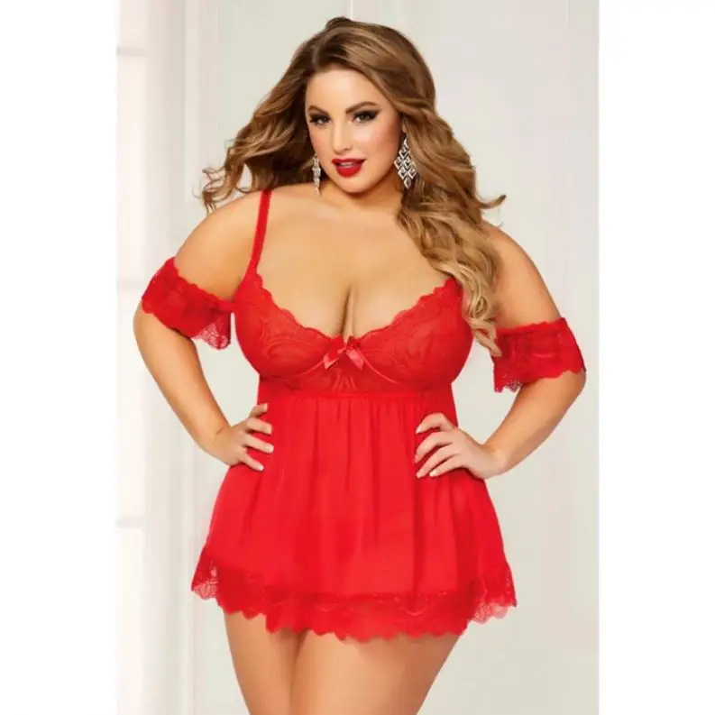 2021 Plus Size Off The Shoulder Red Mesh Babydoll Sexy Lingerie For Women, Accept customized lingerie
2021 Plus Size Off The Shoulder Red Mesh Babydoll Sexy Lingerie For Women, Accept customized lingerie