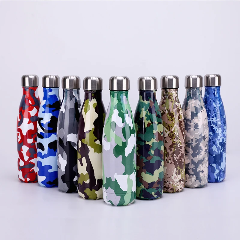 European and American foreign trade cola bottle bowling cup camouflage insulation water cup 304 stainless steel sports bottle, Customized color
European and American foreign trade cola bottle bowling cup camouflage insulation water cup 304 stainless steel sports bottle, Customized color
