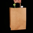 Made High Quality White And Brown Craft Paper Customized Logo Shopping And Food Handing Paper Bags With Handles