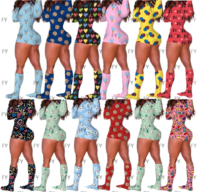 Wholesale custom printed long sleeve short bodysuit one piece outfits romper adult onesie with socks women sexy jumpsuit 2021, 12 colors
Wholesale custom printed long sleeve short bodysuit one piece outfits romper adult onesie with socks women sexy jumpsuit 2021, 12 colors
