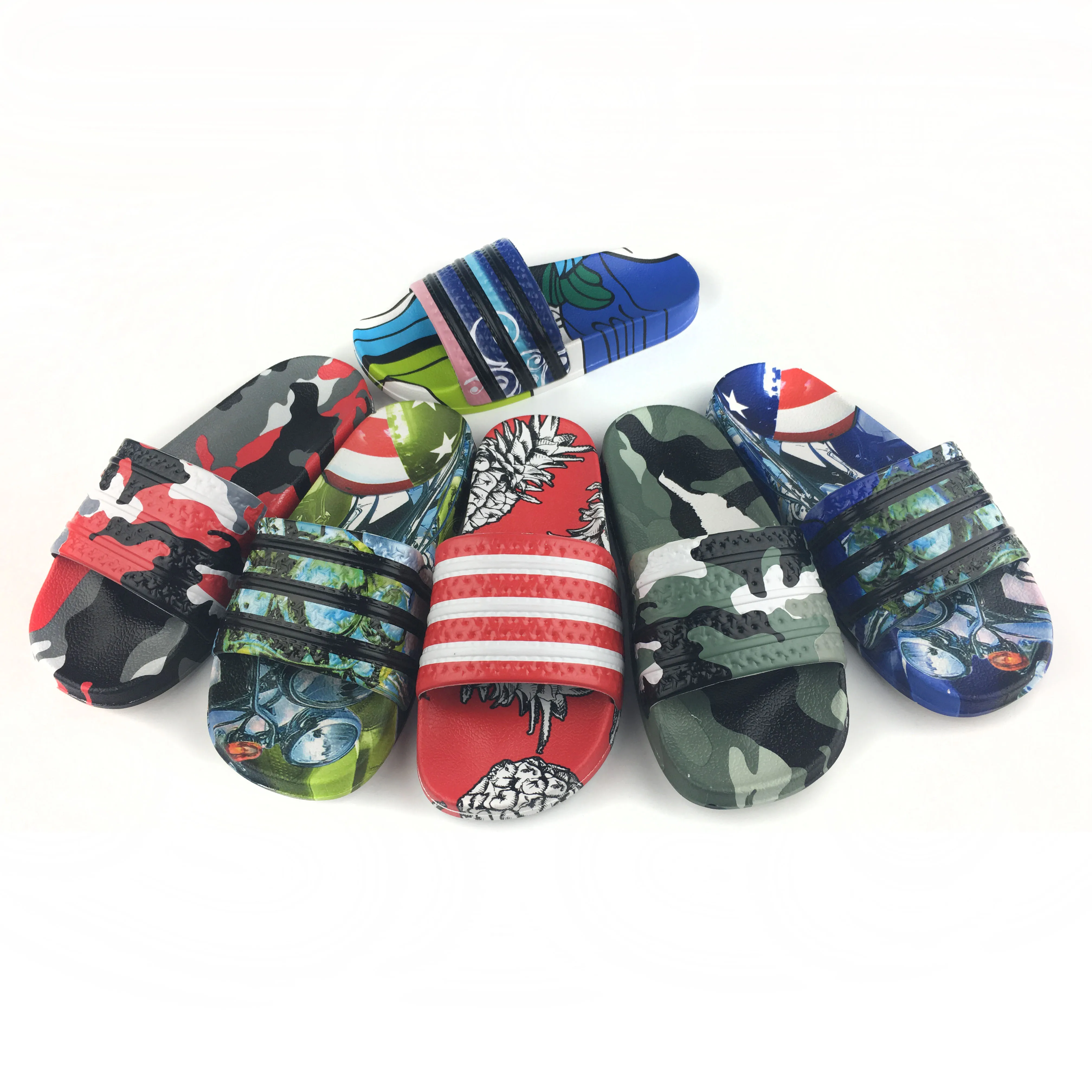 Men's and women's PVC slippers comfortable beach sandals customized pattern camouflage cartoon
Men's and women's PVC slippers comfortable beach sandals customized pattern camouflage cartoon