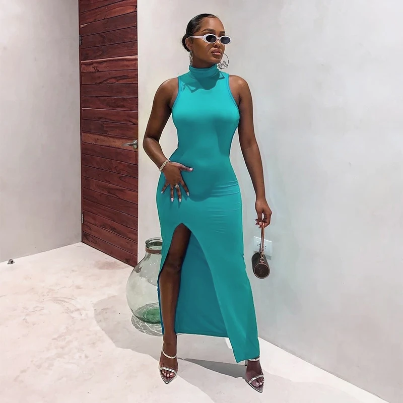 CuteNOVA A20616D Sexy Backless Women Maix Dress Solid Blue Sleeveless Round Collar Side Split Dress 2021 NEW Arrival Streetwear
CuteNOVA A20616D Sexy Backless Women Maix Dress Solid Blue Sleeveless Round Collar Side Split Dress 2021 NEW Arrival Streetwear