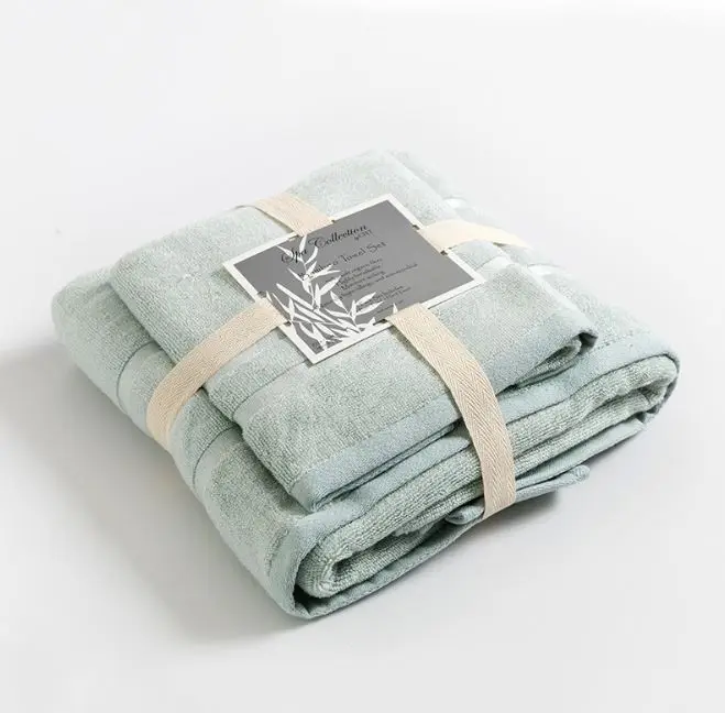 2pc bamboo bath towel and face towel set