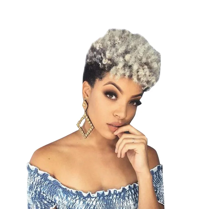 Personality fashion black wig grey short curly chemical fiber high temperature wig cover
Personality fashion black wig grey short curly chemical fiber high temperature wig cover