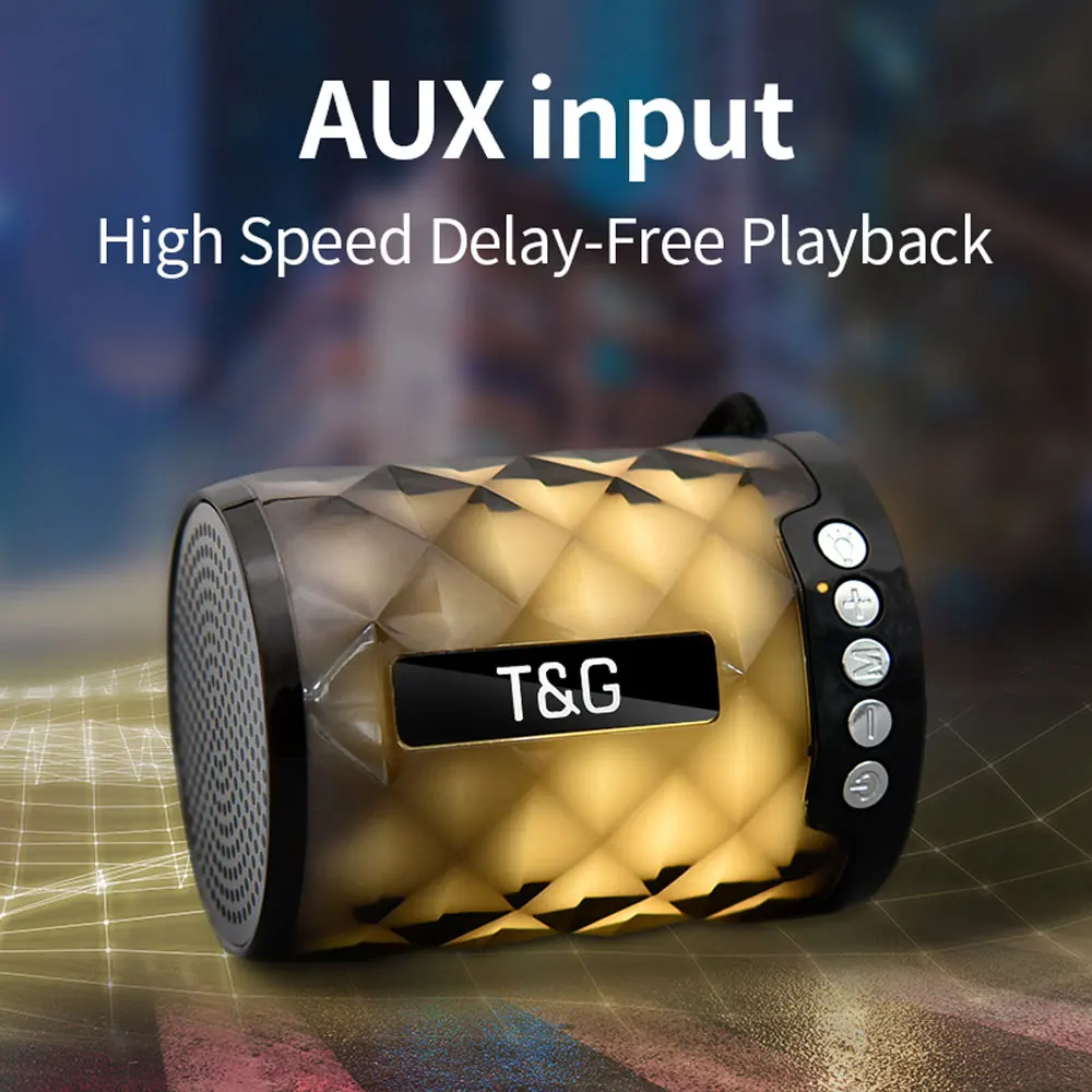 2019 Newest TG 155 Mini Bluetooth Speaker with LED Light Wireless Portable Loud Speaker Support Handsfree Call TF Card USB Disk - ANKUX.COM