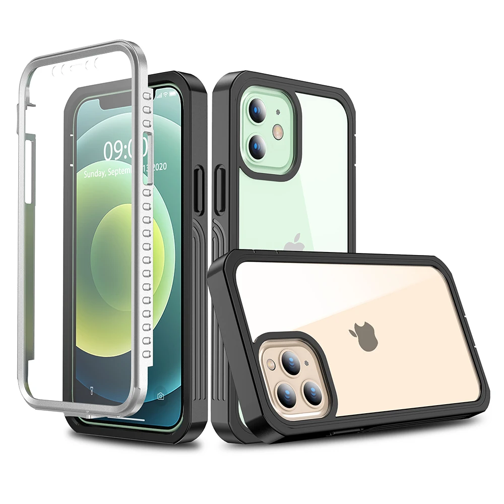 Case For iPhone 12, Laudtec Full Body Hybrid TPU Bumper with Hard Acrylic Back Dual Layer Shockproof Case For iPhone 12 Pro//, Clear back+black frame
Case For iPhone 12, Laudtec Full Body Hybrid TPU Bumper with Hard Acrylic Back Dual Layer Shockproof Case For iPhone 12 Pro//, Clear back+black frame