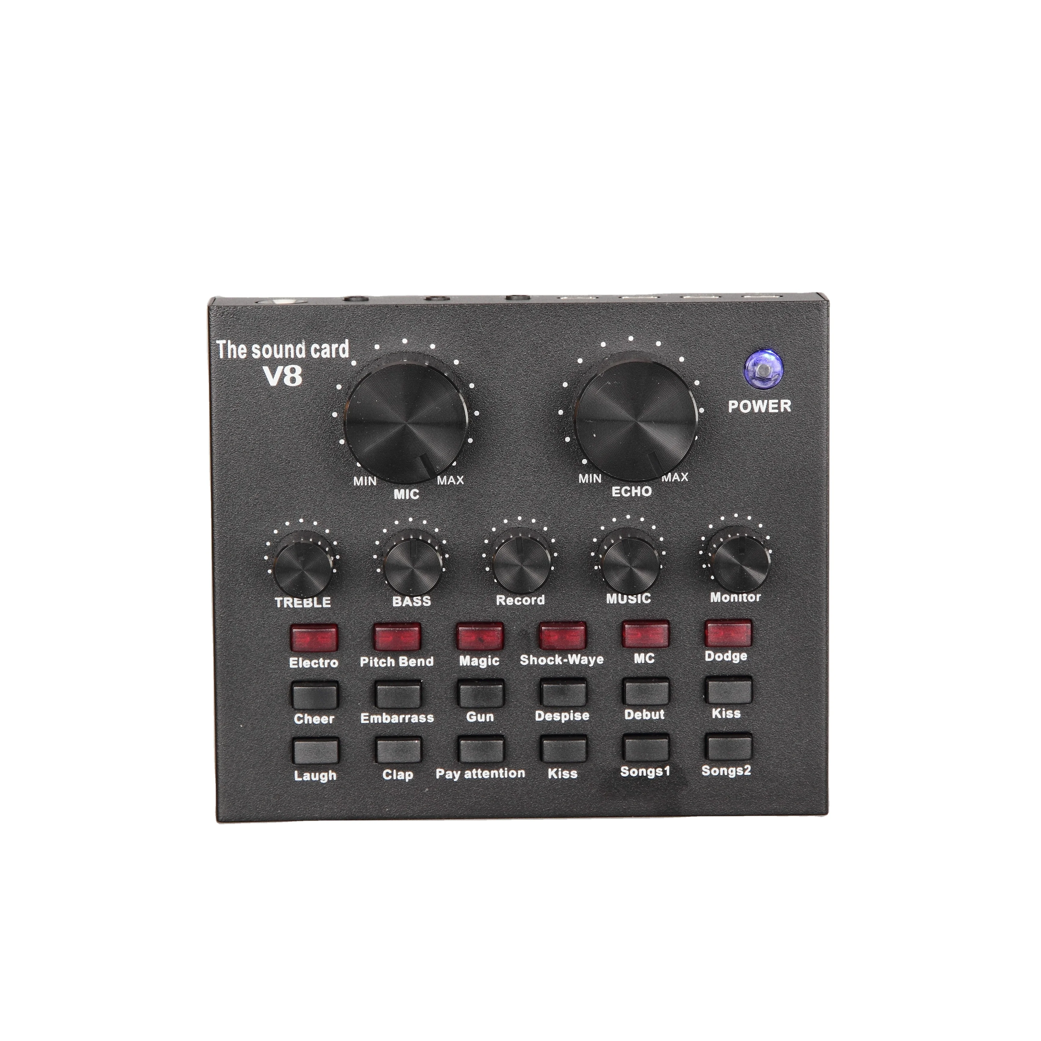 Audio Interface Usb Live Broadcast Microphone Sound Card for Live Recording Singing With Computer Mobile Phones, Black
Audio Interface Usb Live Broadcast Microphone Sound Card for Live Recording Singing With Computer Mobile Phones, Black