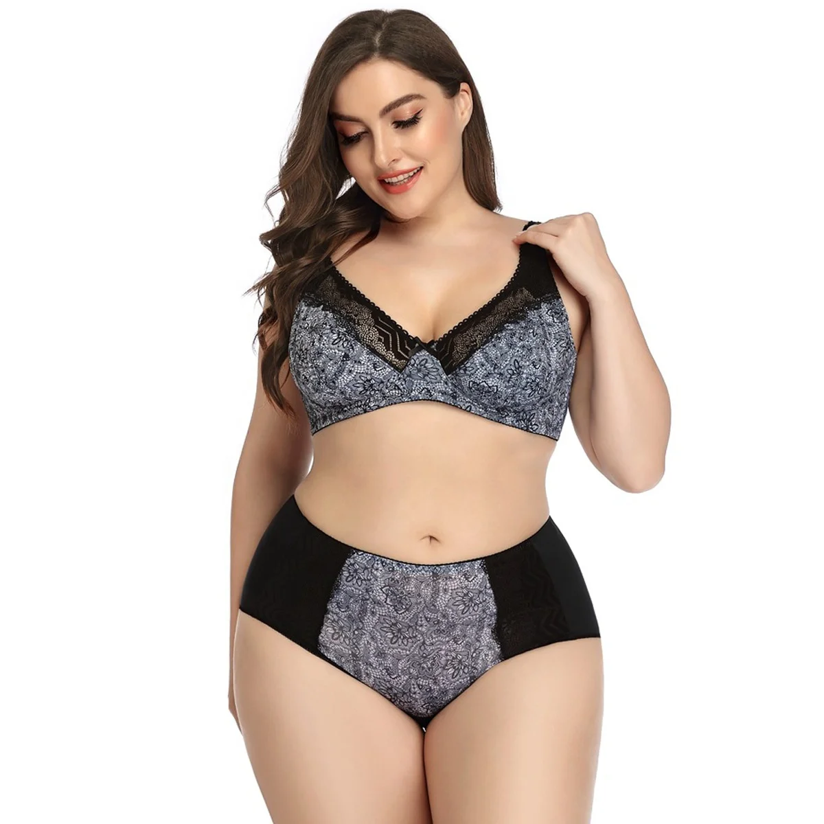 American New Style Printed Bra Set Plus Size Lace Bra Ladies Fat Women Underwear Sexy Bra Panty Set
American New Style Printed Bra Set Plus Size Lace Bra Ladies Fat Women Underwear Sexy Bra Panty Set