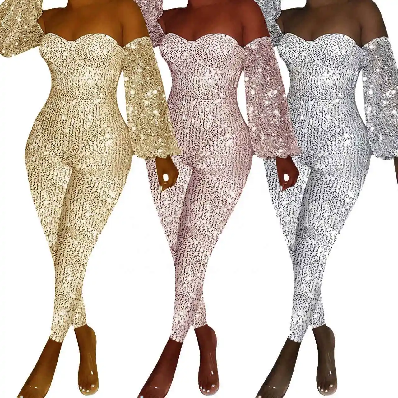 New Design breathable sexy women off shoulder sequin jumpsuit SHINY elegant plus size jumpsuit, As picture or customized make
New Design breathable sexy women off shoulder sequin jumpsuit SHINY elegant plus size jumpsuit, As picture or customized make