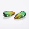 Color change Synthetic colorful glass pear cut bicolor synthetic Watermelon Tourmaline