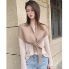 Acrylic Shawl Winter Fashion Woven Chunky Scarf Warm Cloth Lady Woman Custom Autumn Short Knit Triangle Scarf