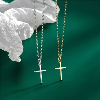 Newest Simple Trendy 925 Sterling Silver Cross Pendant Necklace Glossy Jesus Cross Necklace For Women Men
Newest Simple Trendy 925 Sterling Silver Cross Pendant Necklace Glossy Jesus Cross Necklace For Women Men