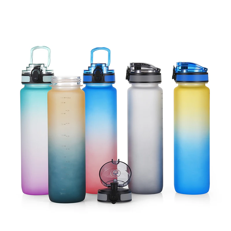 Custom Color Wide Mouth Motivational Sports Plastic Water Bottle With Straw 500ml 1000ml, Patone color
Custom Color Wide Mouth Motivational Sports Plastic Water Bottle With Straw 500ml 1000ml, Patone color