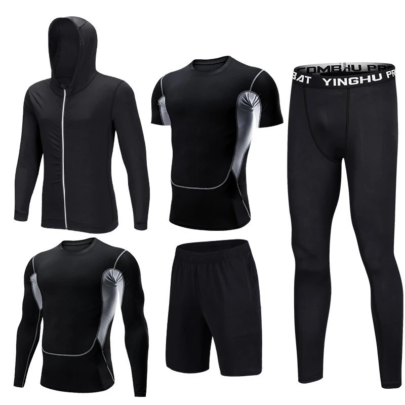 5 Piece Custom Men Running Clothing Compression Gym Tights Suits Sports Quick Dry gym clothes sets
5 Piece Custom Men Running Clothing Compression Gym Tights Suits Sports Quick Dry gym clothes sets