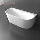 FABIAO brand freestanding corner tub bath small round bathtub solid surface simple bathtub acrylic bathtub price