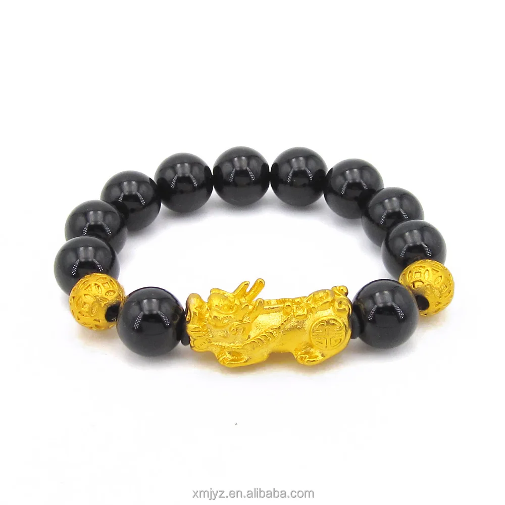 Gold Plated Copper Lucky Beads Lovers Bracelet Vietnamese Placer Obsidian Color Mythical Wild Animal Imitatio
Gold Plated Copper Lucky Beads Lovers Bracelet Vietnamese Placer Obsidian Color Mythical Wild Animal Imitatio