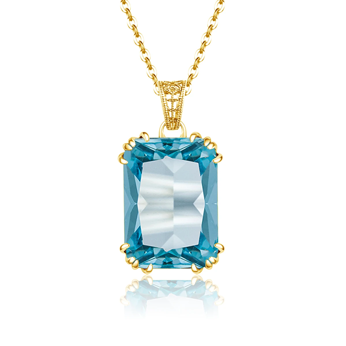 Trendy Square Aquamarine 24K Gold Pendant Necklace For Women Real Sterling Silver Pendant Wedding Party Jewelry Wholesale Gift
Trendy Square Aquamarine 24K Gold Pendant Necklace For Women Real Sterling Silver Pendant Wedding Party Jewelry Wholesale Gift