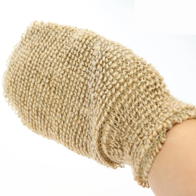 Eco Friendly Natural Reusable Exfoliating Jute Ramie Fiber Bath Glove