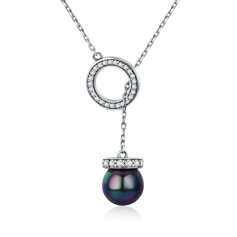 Fashion Jewelry Round Claw Setting Zircon Black Pearl Pendant Chain Sterling Silver 925 Necklace Jewelry Gift
Fashion Jewelry Round Claw Setting Zircon Black Pearl Pendant Chain Sterling Silver 925 Necklace Jewelry Gift