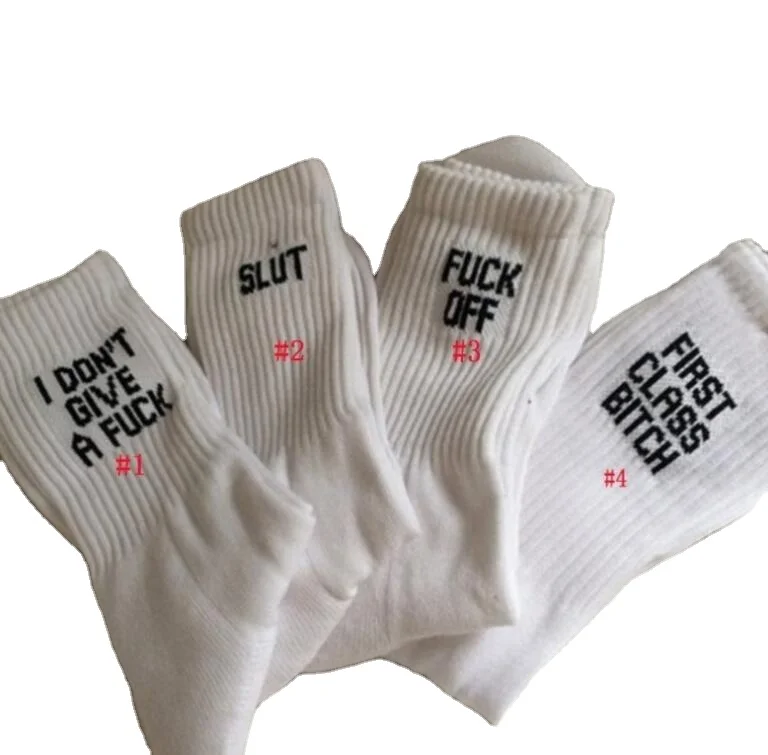 Wholesale Custom Logo Hip Hop Skateboard Fancy Novelty Letters White Socks Soft Cotton designer sport sock for men and women
Wholesale Custom Logo Hip Hop Skateboard Fancy Novelty Letters White Socks Soft Cotton designer sport sock for men and women