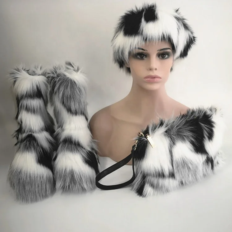 Women real faux fluffy fox fur boots high winter warm boots casual winter shoes matching fur purse and fur headband sets
Women real faux fluffy fox fur boots high winter warm boots casual winter shoes matching fur purse and fur headband sets
