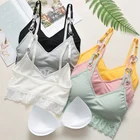Lace Wrapped Chest Girl Vest Yoga Sleep Bra Spandex Underwear High Quality Top Women Sexy Bralette